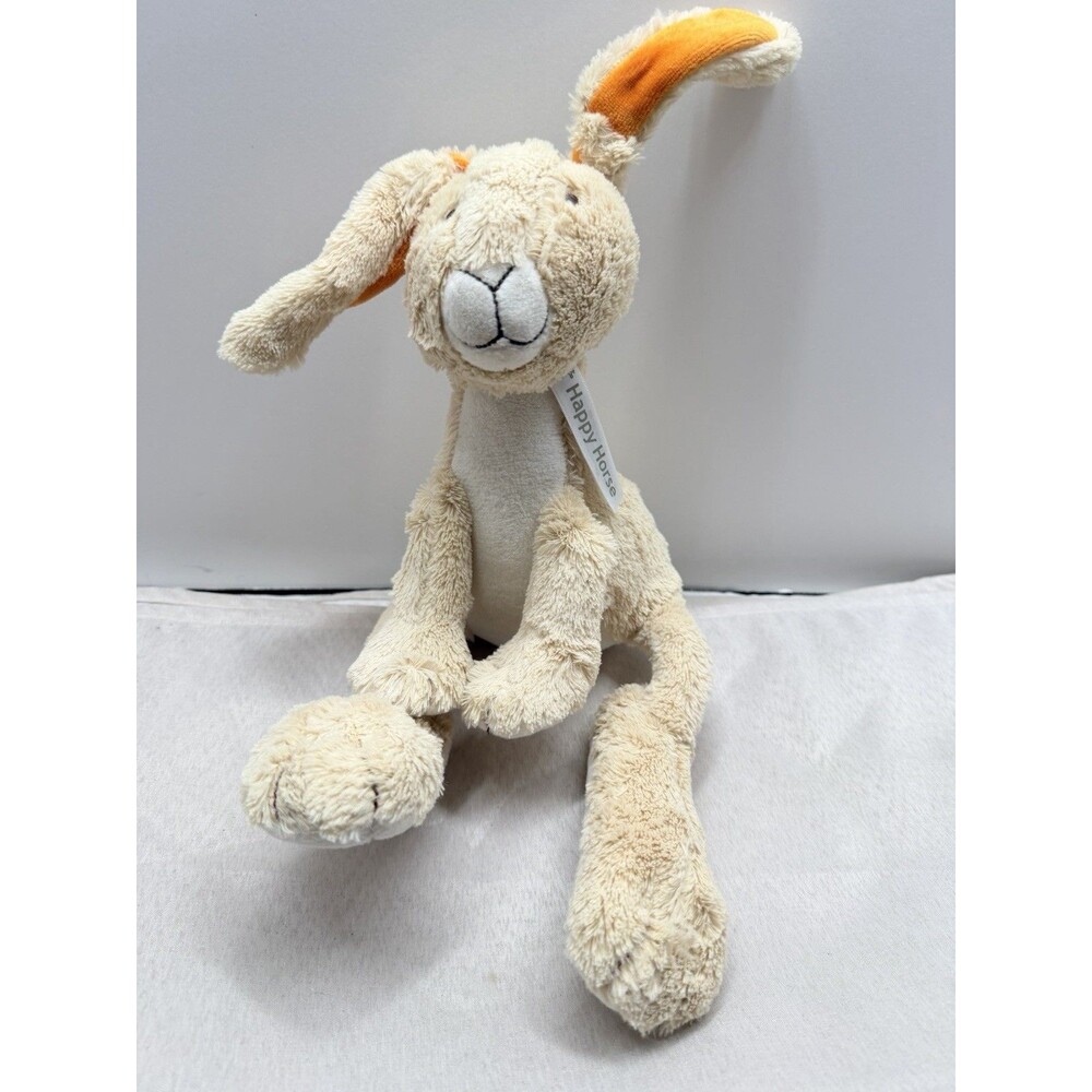 Happy Horse Bunny Rabbit Plush 11” Tan Stuffed Toy Big Feet Sewn Eyes Washable - Picture 8 of 11